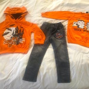 Bundle 4T Fall Halloween Set Jeans and Sweater for Boys
